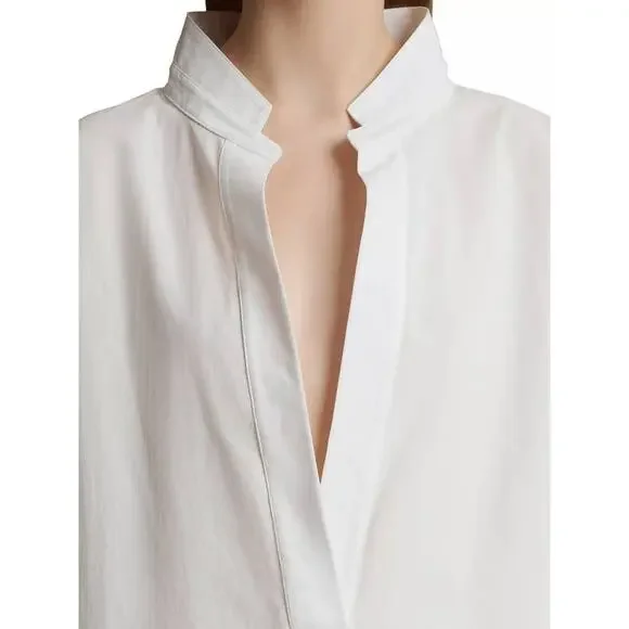 Khaite Tito Oversized Shirt Top in White 0 - Picture 3 of 5